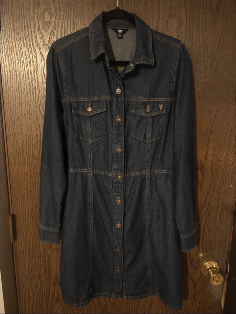 NWOT Frye Denim Long Sleeve Shirt Dress. Size Medium.